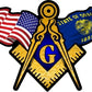 ProSticker 072 (One) 3" X 5" Masonic Series American & Oregon Flags Compass Square Decal Sticker 072