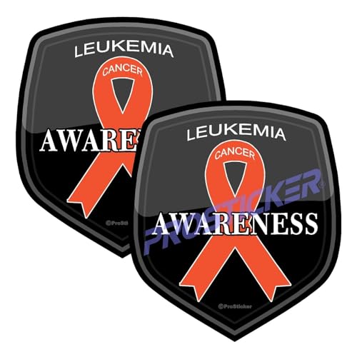 Leukemia Cancer Awareness Ribbon Decal (One) 3" 2 Pack ProSticker 2507 2PK
