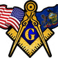 ProSticker 073 (One) 3" X 5" Masonic Series American & Pennsylvania Flags Compass Square Decal Sticker