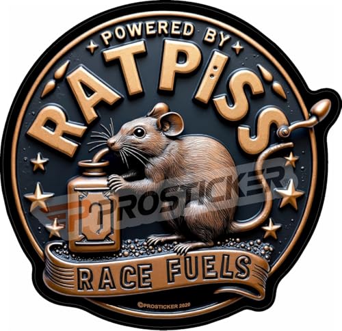 Rat Rod Decal – Rat Fuel Vintage Look Vinyl Sticker for Cars, Trucks, Motorcycles, Toolboxes, and More – Retro Hot Rod Style Sticker Prosticker 366