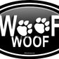 ProSticker 2204 (One) 3" X 5" Euro Oval Series Woof Dog Decal Sticker