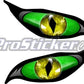 ProSticker 9008 (One Set) 1.5" X 3.5" Zombie Series Green/Yellow Evil Eye Decal Sticker