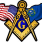 ProSticker 063 (One) 3" X 5" Masonic Series American & Nevada Flags Compass Square Decal Sticker