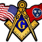 ProSticker 077 (One) 3" X 5" Masonic Series American & Tennessee Flags Compass Square Decal Sticker