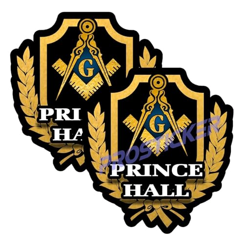 Prince Hall Wreath Freemason Masonic Decal (One) 3" 2 Pack ProSticker 103 2PK