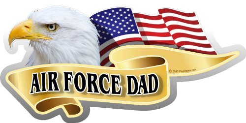ProSticker 929 (One) 3" X 6" American Pride Series Air Force Dad Bald Eagle Decal Sticker