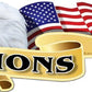 ProSticker 954 (One) 3" X 6" American Pride Series Lions Bald Eagle Decal Sticker