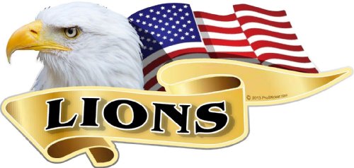 ProSticker 954 (One) 3" X 6" American Pride Series Lions Bald Eagle Decal Sticker