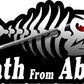 ProSticker 1515 (One) 3.5" X 7" Fishing Art Series Death from Above Skeleton Arrow Decals Sticker