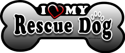 ProSticker 2147 (One) 3" X 7" Harmony Series I Love My Rescue Dog Decal Sticker