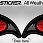 ProSticker 9011 (One Set) 1.5" X 3.5" Zombie Series Red Evil Eye Decal Sticker