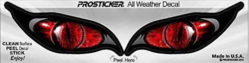 ProSticker 9011 (One Set) 1.5" X 3.5" Zombie Series Red Evil Eye Decal Sticker