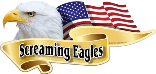 ProSticker 956 (One) 3" X 6" American Pride Series Screaming Eagles Bald Eagle Decal Sticker