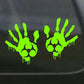 ProSticker 1267/1268 (Right Hand and Left Hand) 4" Zombie Series Green Blood Hand Biohazard Decal Sticker