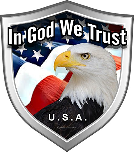 ProSticker 1077 (One) 4" Military Series in God We Trust, USA Flag Eagle Decal Sticker