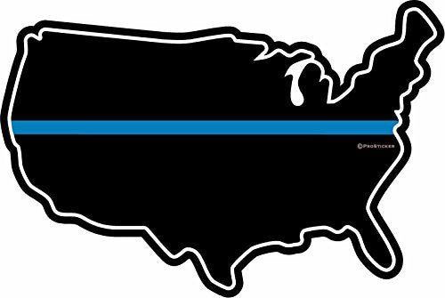 ProSticker 1122V (One) Patriot Series United States of America Thin Blue Line Decal Sticker