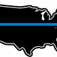 ProSticker 1122V (One) Patriot Series United States of America Thin Blue Line Decal Sticker