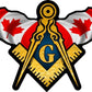 ProSticker 088 (One) 3" X 5" Masonic Series Canadian Flag Masonic Decals Sticker
