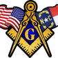 ProSticker 068 (One) 3" X 5" Masonic Series American & North Carolina Compass Square Decal Sticker