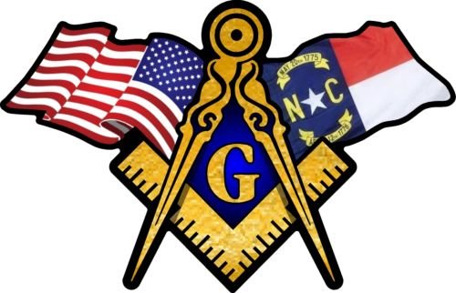 ProSticker 068 (One) 3" X 5" Masonic Series American & North Carolina Compass Square Decal Sticker