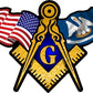 ProSticker 053 (One) 3" X 5" Masonic Series American & Louisiana Flags Compass Square Decal Sticker