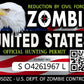 ProSticker 1203 (Two Pack) 3"x 4" Zombie Series United States Hunting License Permit Decal Sticker