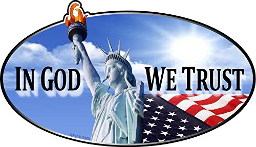 ProSticker 901.2 (Two Pack) 2"X 3.5" American Pride Series in God We Trust Statue of Liberty Decal Sticker