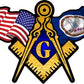 ProSticker 081 (One) 3" X 5" Masonic Series American & Virginia Flags Compass Square Decal Sticker