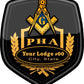 ProSticker 108-12 (Twelve) 4" Masonic Series Prince Hall Custom Lodge name, City and State Compass Square Decal Sticker